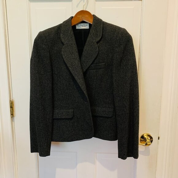 Vintage - Evan Picone Women's Gray 100% Wool Single-Breasted Blazer Coat Size 10 - Picture 2 of 16